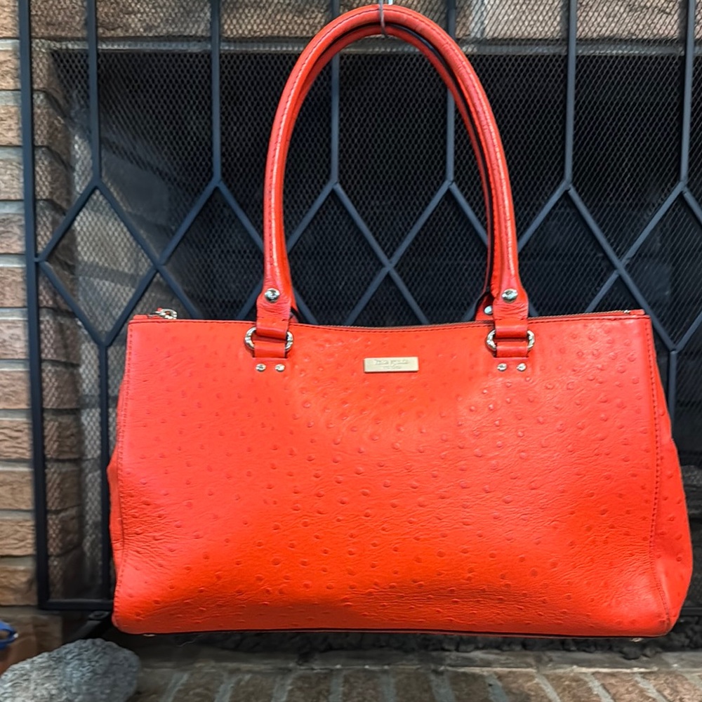 Kate Spade Wellesley Ostrich Embossed Leather Satchel